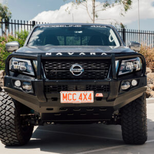 Navara Np300 2021-Present – 707-02 Falcon Bull Bar Black A-Frame Package (LED Foglight) IEB Compatible (Intelligent Emergency Braking) – SKU MCC-03014-702FOGUP