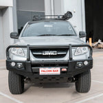 JMC Vigus 2012-2018 707-02 Falcon Bull Bar Black A-Frame Package (LED Foglight) – SKU MCC-13001-702FOGUP